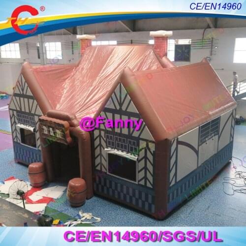 Free air shipping to door/DDU terms,8x6x5mH giant pvc inflatable pub, Outdoor inflatable serving bar tent,inflatable irish pub