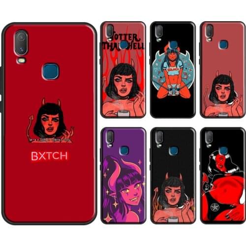 Cute Sexy Girl Devil Case For Vivo V17 Neo V20 SE Y1S Y12 Y17 Y30 Y50 Y70 S1 Y91C Y20 S Y11 2019 Back Cover
