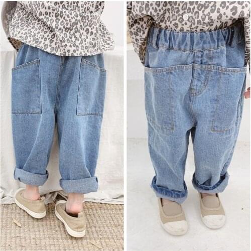 Denim New Spring Kids Clothing Boys Infant Striped Pants Trousers Loose Harem Cotton Children Long Jean Casual Capris 1-8 Years