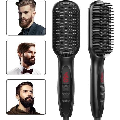 Electric Beard Straightener Hair Straightener Brush Multifunctional Men Quick Heating Beard Straightening Comb Hair Styling Comb