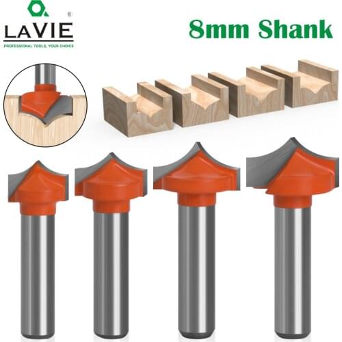 4pcs 8mm Shank Solid Carbide Round Point Cut Round Nose Bits Shaker Cutters Tools Woodworking Milling Cutter for Wood MC02044