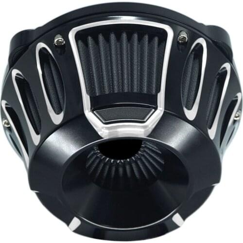 Deep Black Air Cleaner Filter Cut Inverted for Harley XL Sportster 883 1200 Softail Dyna Touring Big Twin Cam FLT FLST FXDLS M8