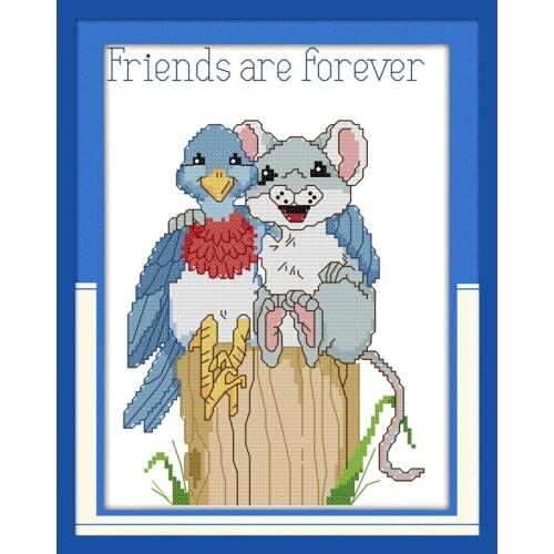 Everlasting Love Forever Friends Chinese Cross Stitch Kits Ecological Cotton Stamped 11CT 14CT DIY New Year Decorations For Home