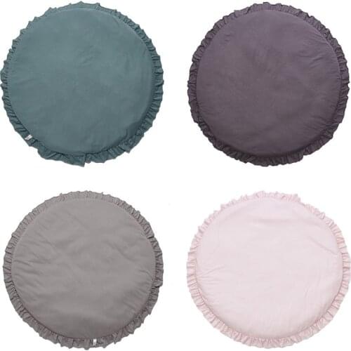 Round Kids Rugs Lace Soft Baby Floor Play Mat for Playroom Home Decor Carpet F3ME