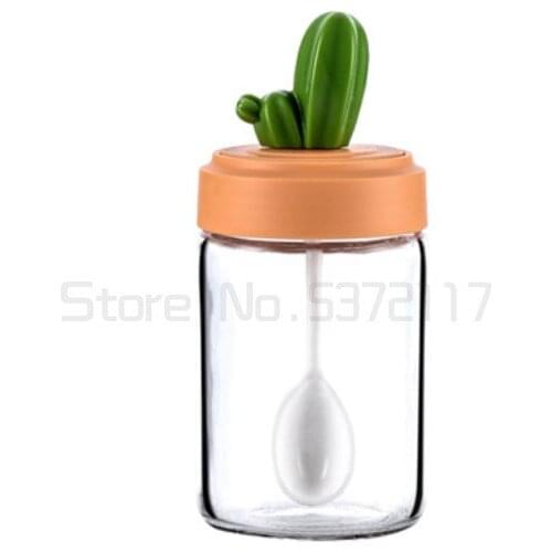 Cactus kitchen seasoning Jar salt jar seasoning box seasoning bottle combination set household glass seasoning jar bottle