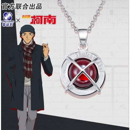 Detective Conan Pendant Silver 925 Sterling Jewelry Anime Role Akai Shuuichi Rye For Boyfriend Gift