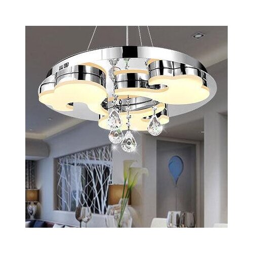 LED 110-220V pendant light Creative sweet atmosphere round pendant lamps lanterns Stainless steel restaurant crystal droplight