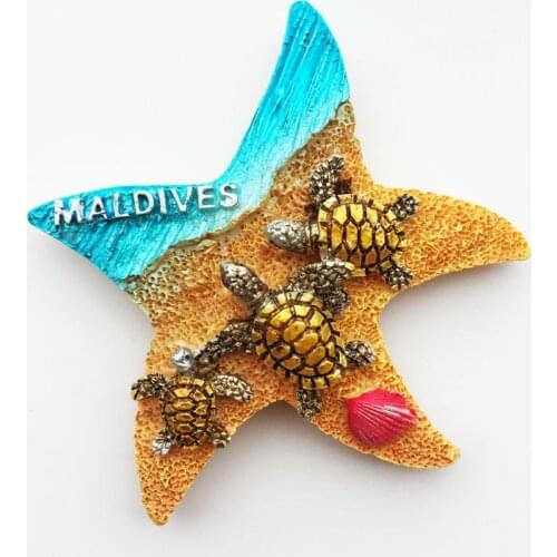 Beach Holiday,Maldives)Fridge Magnet,Creative Travel Commemorate 3D Ornaments Magnetism Resin Material Refrigerator Stickers