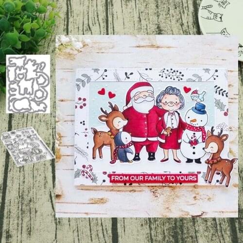 Santa Claus and Reinde Metal cutting dies and Clear Stamps Transparent Silicone Seal for DIY scrapbooking photo album Decorative