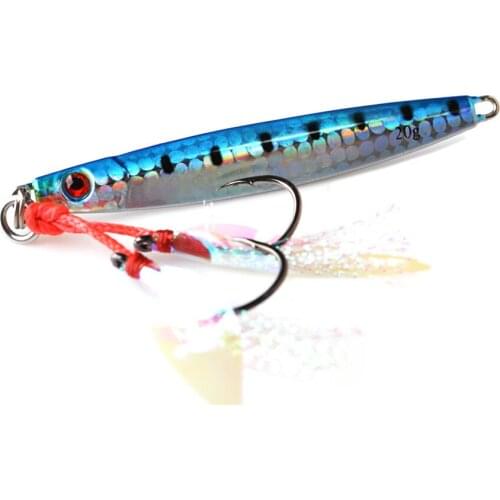 Micro Metal Jig 20g 40g Shore Casting Jigging Lure Fishing Spoon Assist Hooks Saltwater Fishing Lure Artificial Bait