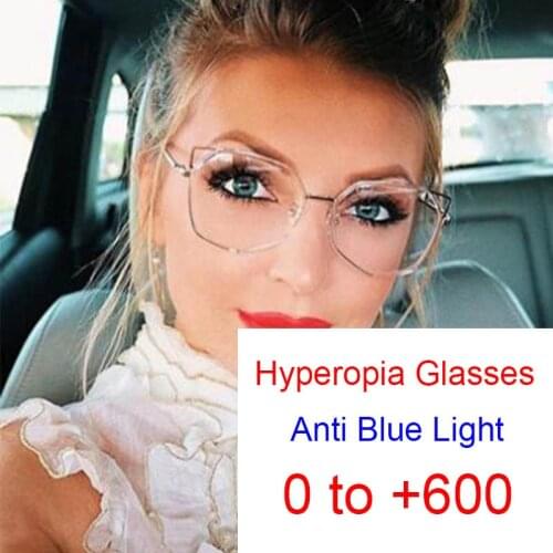 Transparent Cat Eye Myopia Glasses Women Fashion Anti Blue Light Computer Eyes Blocking Prescription Glasses For Vision Minus -5