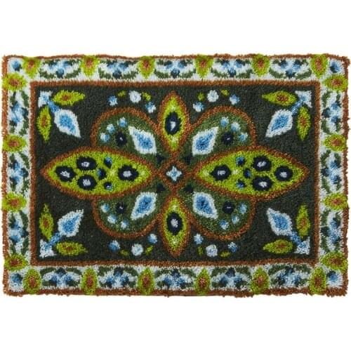 Mandala Latch Hook Kits Rug Making Kits DIY for Kids/Adults with Printed Canvas Pattern Carpet Embroidery set Tapestry