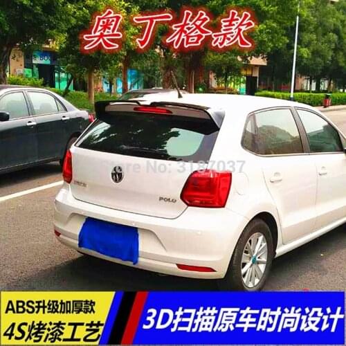 For Volkswagen new Polo Spoiler 2011-2015 ABS Plastic Unpainted Color Rear Spoiler Wing Trunk Lid Cover Car Styling