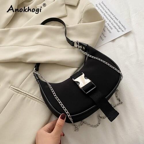 New Arrival Women Underarm Bag Black Color Metal Lock Classic Shoulder Bag 2 Sizes Fashion Handbag ML87