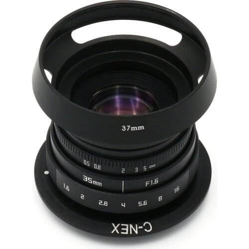 NEW MINI 35mm f/1.6 CCTV II lens for Sony A6000 NEX E-mount camera+C ring NEX+Hood