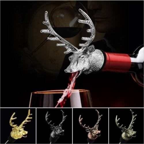 Elk Wine Stopper Alloy Decanter Spout Wine Liquor Pourer Bottle Stopper Cool Gift For Wine