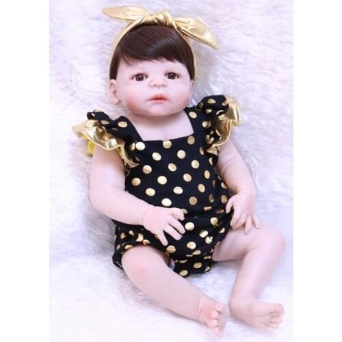 NPK Lifelike Babies Princess Reborn Dolls Girl 57CM Full Silicone VInyl Baby Bath Toy Super Realistic Doll Bebe Brinquedo