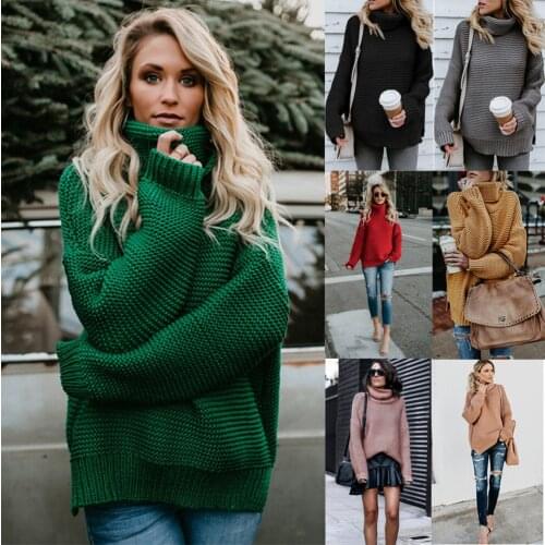 Autumn Winter 2020 Women Sweaters Turtleneck Pull Jumpers Casual Twist Warm Sweaters Female oversized sweater Pull Femme Hiver