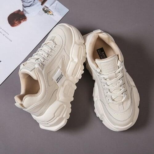 Women Sneakers Beige Black Designer Shoes Woman Comfort Casual Chunky Sneakers Fashion Light Dad Shoes Ladies Platform Footwear