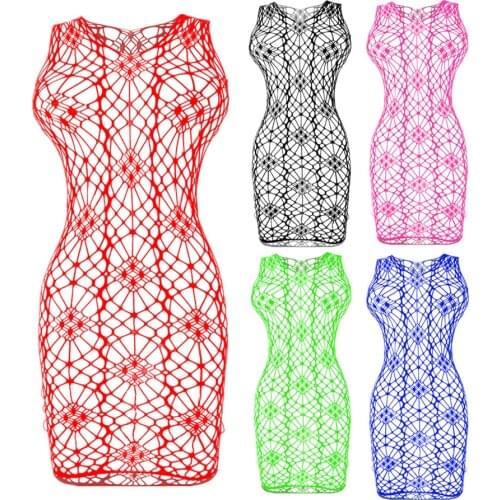 Women NightDress Sexy Lingerie plus size Female Underwear Mesh Hot sale Chemises Elastic Dress Exotic Sleepwear Sexy Costumes