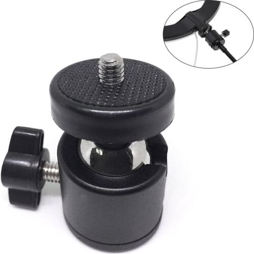 1/4 Inch Shoe Tripod Mount Camera Head Ball Adapter Cradle Ball Head with Live LED Light Flash Bracket Holder for DV DSLR Camera