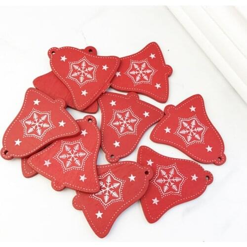 10pcs/Lot 5CM New Year Natural Wood Christmas Ornaments Wooden Pendant Hanging Gifts Xmas Tree Decor Home Decoration HOT SALE