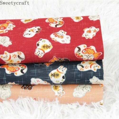 110x45cm Slub cotton fabrics by Yard Cat printed tela algodon DIY Handmade Sewing Patchwork Material Accessories Home Textile