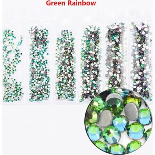 2028 SS4-SS12 1700pcs Multi-size Glass Nail Art Rhinestone swarovsky Nails Design Glitter Rhinestones for Nail Art Decorations