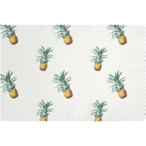 6 PCS Placemat Pineapple Pattern Fabric Table Mats Tableware Kitchen Tool Table Mats