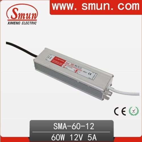 60W6-12A 5A constant current waterproof IP67 LED driver switching power supply for led strip light CE ROHS 1 year warranty