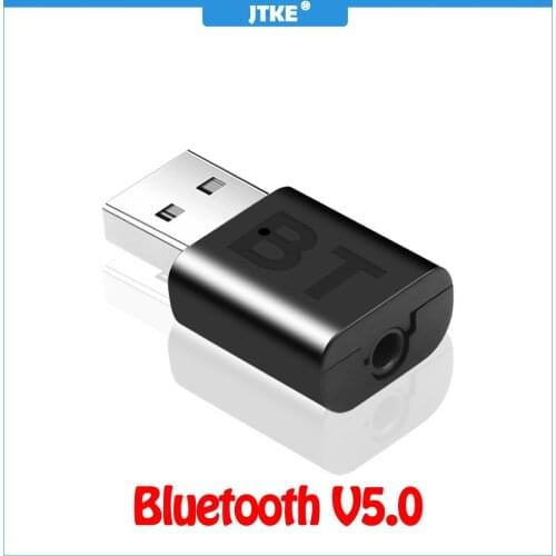 JTKE USB Wireless Bluetooth 5.0 Receiver Adapter Music Speakers 3.5mm AUX Car Stereo Audio Adapter For TV Headphone