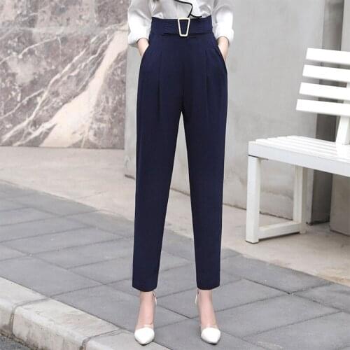 Spring Autumn Women Harem Pants Office Lady Suit Pants Linen Cotton Ladies Trousers Drop Shipping