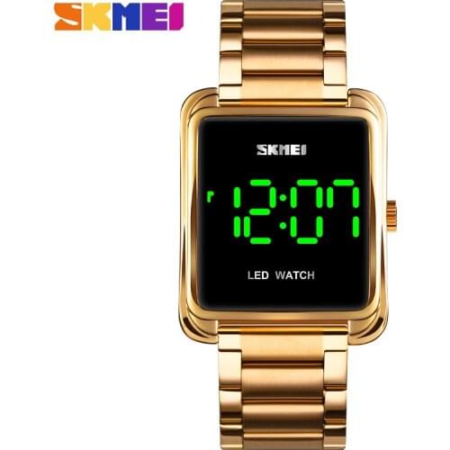 Steel Strap Digital Watch Men Top Brand SKMEI Mens Watches Luxury LED Light Date Display Electronic Watch Waterproof Clock Mens
