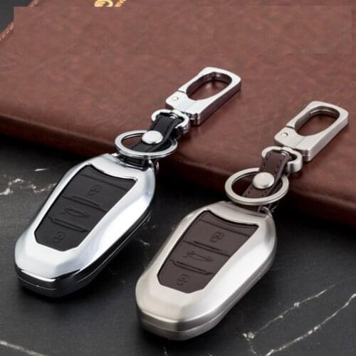 Zinc alloy+Leather Car Key Cover Case For Peugeot 3008 5008 408 2008 308 508 For Citroen C4 C5 C6 C4L CACTUS DS4 DS5L DS6 Elysee