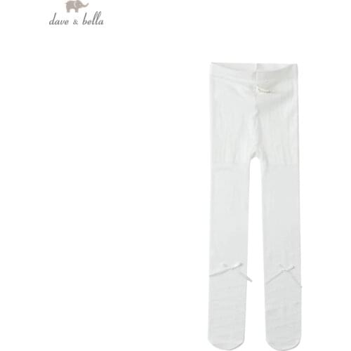 DB17652 dave bella summer infant baby girls cute bow solid leggings children kids girl fashion leggings