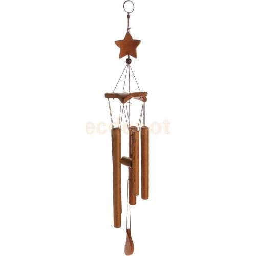 Deep Relaxing 8 Tubes Bamboo Star Chapel Bells Windmill Wind Chimes Decor