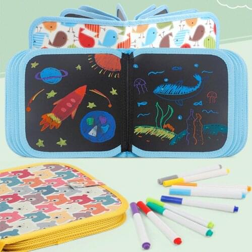 Baby Painting Toys Black Board with Magic Pen Baby Toys Set Drawing Toys For Children Painting Coloring Book Funny Toy for Kids