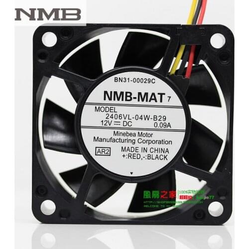 For NMB 2406VL-04W-B29 6015 double ball bearing fan 60mm 6CM 12V 0.09A