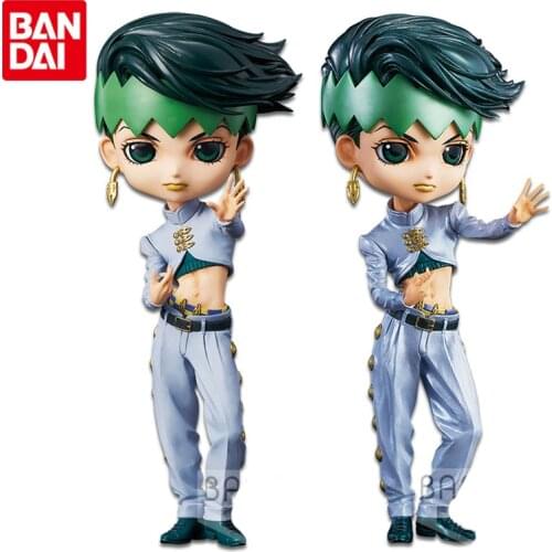 Bandai Genuine Q Posket JoJos Bizarre Adventure Rohan Kishibe Anime Action Figures Collectible Model Ornaments Toys for Kids