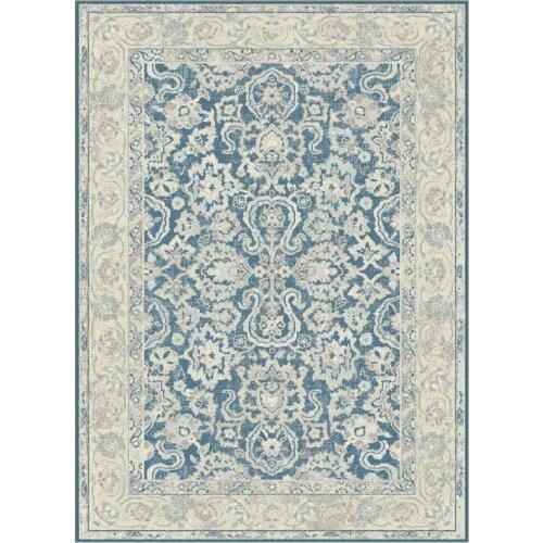 Living Room Bedroom Carpet Crawling Mat Light Blue Floral Retro Low Velvet Sofa Cushion Safe Non-slip Home Decoration Products