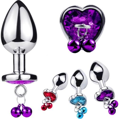 Metal Bell Butt Plug Anal Massager Sex Toy for Women Men Couples Heart Shape Anal Plug Anus Expander Intimate Product Sex Shop