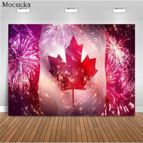 Mocsicka Baby Shower Background Maple Leaf Firework Decoration Style Child Portrait Photo Background Photography Studio
