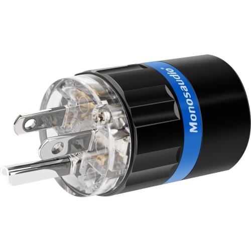 Monosaudio M105R/F105R 99.998% Rhodium Plated Pure Copper Hifi US Power Plug Audio Power Plug IEC Female Connector Plug