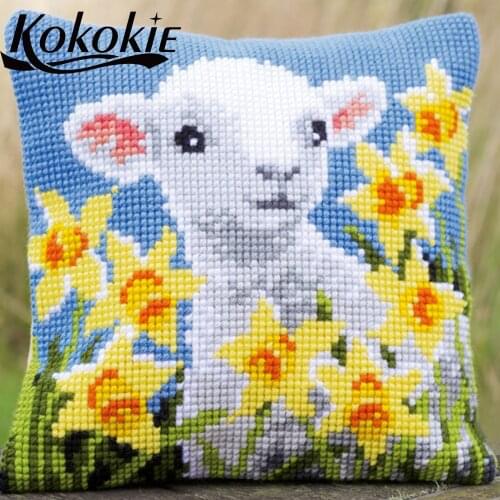 Handmade Embroider Needlework kits DIY Embroidered mats cartoon throw pillow case cross stitch kit accessories For pillowcase