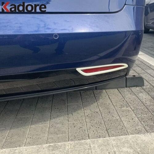 For Tesla Model S 2017 2018 2019 Car Rear Fog Lights Covers Stickers Protector Exterior Decoration Auto Styling Accessories