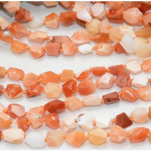 Natural Mexicon Fire Opal Faceted Nugget Beads 6~9mm