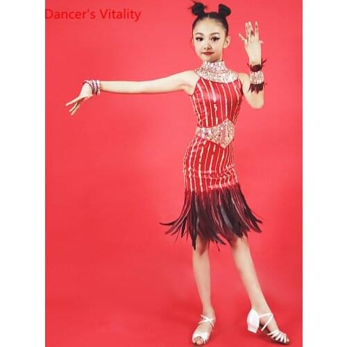 Latin Dance Performance Clothes Female Child Adult Sexy Dress New High-End Custom Profession Competition Clothing