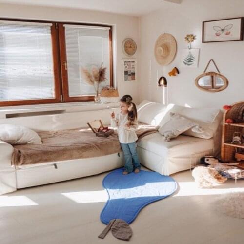 Solid Baby Crawling Rug Creative Pear Shaped Soft Cotton Play Floor Mat Children Kids Playmat Pad Carpet Nursery Room Decoration