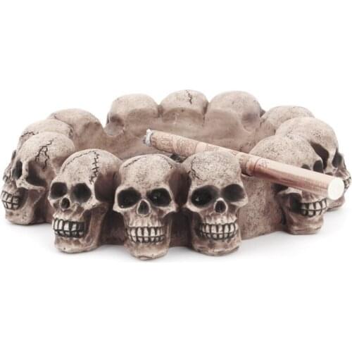 Creative Skull Ashtray Cigarette Tray Container Resin Smoking Accessories Hotel Office Decoration