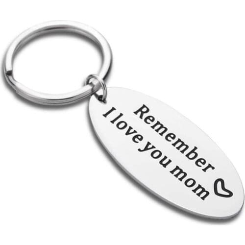 Mothers Day Gifts Keychain for Mom from Daughter Son Remember I Love You Mom Birthday Family Pendant Keyring for Women Her
